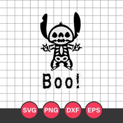 Stitch Boo Halloween Svg, Stitch Halloween Svg, Halloween Svg, Png Dxf Eps Digital File