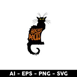 Black Cat Hocus Pocus Svg, Hocus Pocus Svg, Black Cat Svg, Cat Svg, Animal Svg - Digital File