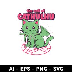 The Call Of Cathulhu Svg, Black Cat Svg, Cat Svg, Monster Svg, Cartoon Svg - Digital File