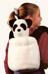 Panda Pal Backpack Vintage Crochet Pattern 273 PDF Crochet Toy