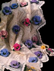 Pansy Perfection Afghan Vintage Crochet Pattern 266