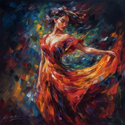 A salsa dancer (Oil painting)