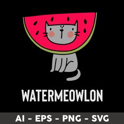 Cat Watermelon Svg, Watermelon Svg, Cat Svg, Cartoon Svg - Digital File