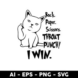 Cute Cat Rock Paper Scissor Svg, Cute Cat  Svg, Cat Svg, Cartoon Svg - Digital File