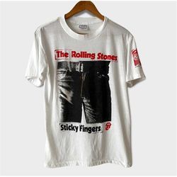 1989 Rolling Stones 'Sticky Fingers' Vintage Tour Band Rock Tee Shirt 80s 1980s