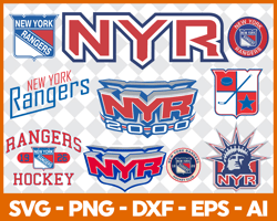 New York Rangers Hockey Bundle Svg, Sport Svg, NHL Svg, NHL Logo Svg, Hockey Team Svg Digital Download