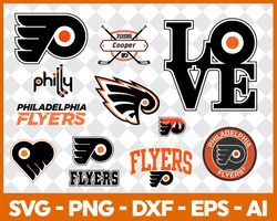 Philadelphia Flyers Hockey Bundle Svg, Sport Svg, NHL Svg, NHL Logo Svg, Hockey Team Svg Digital Download