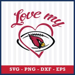 Love My Arizona Cardinals Heart Logo Svg, Arizona Cardinals Svg, Arizona Cardinals Cricut Svg, NFL Svg Digital File