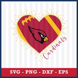 Arizona Cardinals Heart Logo Svg, Arizona Cardinals Svg, Arizona Cardinals Cricut Svg, NFL Svg, Png Dxf Eps File