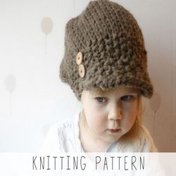 KNITTING PATTERN newsboy cap hat knit pattern x Boys hat knitting pattern x Peak hat x PDF pattern x Toddler hat Morgan