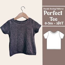 t-shirt sewing pattern with video tutorial | children's tshirt sewing pattern pdf/a0, easy sewing pattern, top sewing
