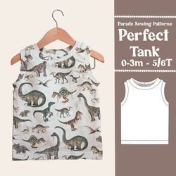 baby or child tank top sewing pattern pdf | 9 sizes | easy sewing pattern, video tutorial included, tank top pattern