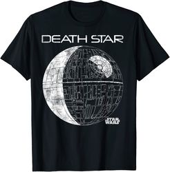 Star Wars Death Star Plans Tonal Line Art Graphic T-Shirt