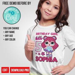 Personalize Lol Surprise Dolls Birthday Girl Shirt PNG Digital Instant Download