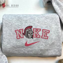 Nike Troy Trojans Embroidered Sweatshirt, NCAA Embroidered Sweater, Troy Trojans Shirt, Unisex Shirt