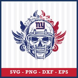 Skull Helmet New York Giants Logo Svg, New York Giants Cricut Svg, New York Giants Svg, NFL Svg, Png Dxf Eps File