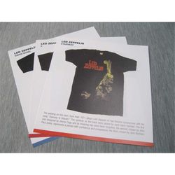 led zeppelin bundle 3x t-shirts 140x145mm images from vintage book, 1970s, rock, music, art, photo, picture, indie, mini