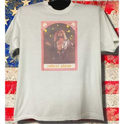 Led Zeppelin Robert Plant 1976 NOS. Very Rare transfer printed on a white Tee  stored away over 40 years. All Sizes LAST