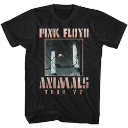 Pink Floyd Animals Tour '77 Black Adult T-Shirt