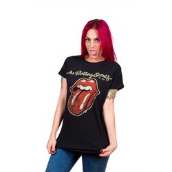 Ladies Rolling Stones Distressed Tongue Rock OFFICIAL Tee T-Shirt Womens Girls