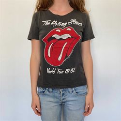 vintage 80s the rolling stones 1981 - 1982 tour band tee
