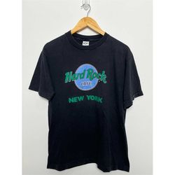 Vintage 1980s Hard Rock Cafe New York City Single Stitched Graphic Tee Shirt (size adult Medium)