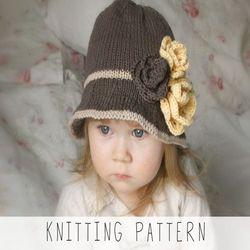 knitting pattern brim hat x girls summer hat pattern x sun hat knit pattern x bucket hat x knit beach hat pauletta