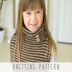 KNITTING PATTERN cowl vest x Kids vest knit pattern x Easy knit pattern x Beginner friendly cowl knitting pattern x Kids