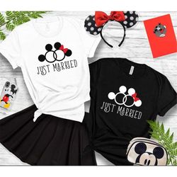 Just Married Shirts| Disney Couples Shirt| Disney Shirts| Disney shirts for women| Newlywed Shirts| Disney Honeymoon Shi
