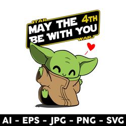 May The 4th Be With You Svg, Star Wars Svg, Baby Yoda Svg, Heart Svg, Valentine Svg