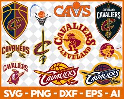 Cleveland Cavaliers NBA Bundle Svg, Basketball Logo Svg, Basketball Svg, Basketball Team Svg File Cut Digital Download