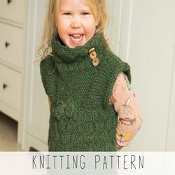 KNITTING PATTERN kids vest x Toddler vest knit pattern x Beginner vest Aran knit pattern x PDF pattern x Girls vest