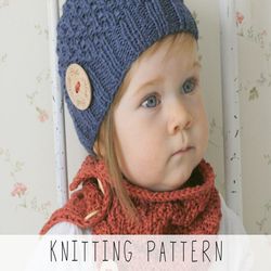 KNITTING PATTERN boys beanie hat x Beginners hat knit pattern x Easy knitting pattern x Kids beanie hat pattern