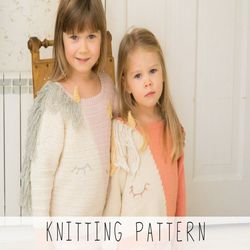 KNITTING PATTERN unicorn sweater x Kids sweater knit pattern x Kids pullover x Knit unicorn x Pony pattern x Kids jumper