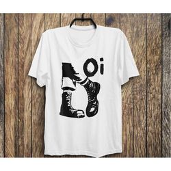 oi punk rock with combat boots graphic t-shirt