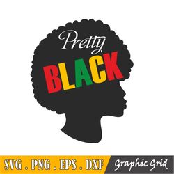 Pretty Black Svg, Black Woman Svg, Black Queen Svg – Png, Dxf, Svg For Cricut Silhouette - Black History Month Svg