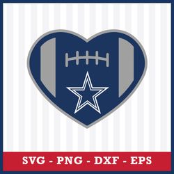 Cowboys Heart Logo Svg, Dallas Cowboys Clipart, Dallas Cowboys Cricut Svg, Dallas Cowboys Svg, NFL Svg File