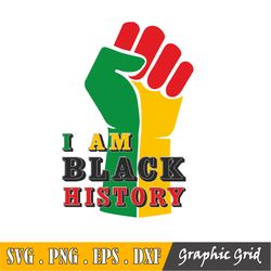 I Am Black History Svg, Black Girl Svg, Afro Girl Png, Black Girl Magic, Png, File For Cricut, Sublimation Designs Downl