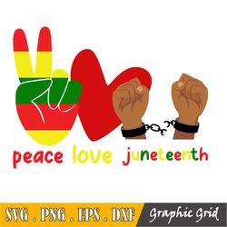 Peace Love Juneteenth Svg T Shirt Design For Celebrating Black History Juneteenth Clipart - Best Selling Items Cricut Si