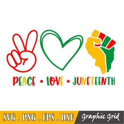 Peace Love Juneteenth Svg, Black Woman Gifts Svg, Since 1865 Svg, Digital Download Cut Files For Circut Sublimation
