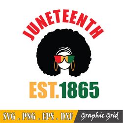 Juneteenth Svg, Afro Girl Svg, Black Woman Gifts Svg, Since 1865 Svg, Digital Download Cut Files For Circut Sublimation