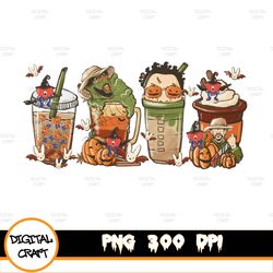 Boo latte PNG, cute scary fall halloween horror iced coffee pumpkin spice autumn digital file Sublimation design hand