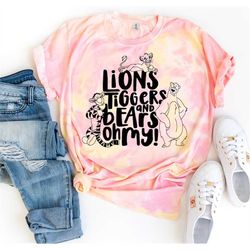 Lions Tiggers And Bears Oh My Tie Dye Shirt| Animal Kingdom Shirt| Disney Family Shirts| Unisex Fit