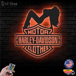 Harley Davidson Metal Led Wall Sign, Harley Davidson Motorcycle, Harley Davidson Sign, LED Metal Wall Art