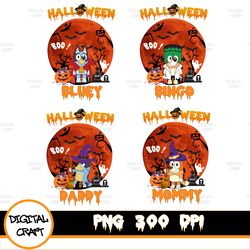 Personalized Halloween Family Blueys Png, Blueys Halloween Png, Matching Happy Halloween Png, Family Halloween Png, Matc