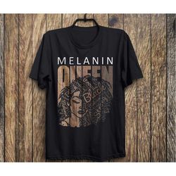Melanin Queen Tee African American, Strong Black Natural Afro Graphic T-Shirt