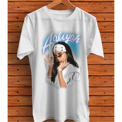 aaliyah airbrush bandana photo graphic t-shirt