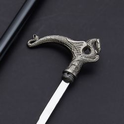 F-DRAGON cane walk custom handmade stainless steel stick Durable Self-Defense Tool with Unique Ripple Patterns mk5154m