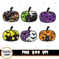 Halloween Pumpkin Bundle Png, Pumpkins Png, Halloween Decor Png, Pumpkin Laser Cut Files, Halloween Png, Glowforge Pumpk