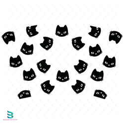 black cats starbucks full wrap svg, starbucks wrap svg, full wrap starbucks
